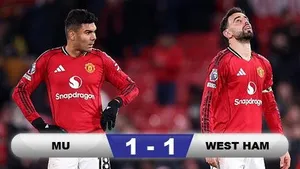 Thầy trò Ten Hag hụt hơi, MU tiếp tục sa sút với trận hòa West Ham