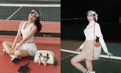 Hoa hậu Đỗ Thị Hà gây chú ý với phong cách thời trang nổi bật trong làng pickleball