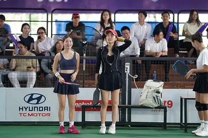 Dàn hoa hậu rực rỡ khuấy đảo sân đấu tại giải Pickleball Việt Nam 2025