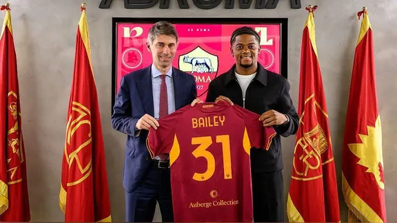 Bailey gia nhập Roma theo dạng cho mượn cả mùa giải
