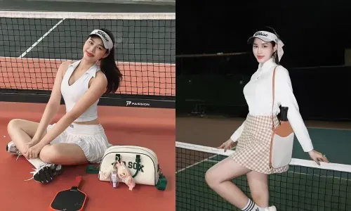 Hoa hậu Đỗ Thị Hà gây chú ý với phong cách thời trang nổi bật trong làng pickleball